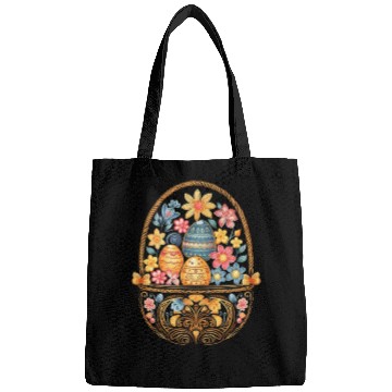 Discover Easter Day Easter Egg Basket Mandala Art Egg Hunt Bags