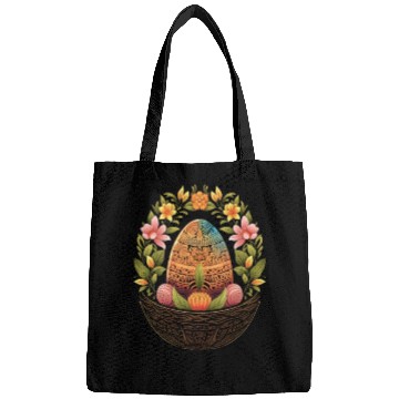 Discover Easter Day Easter Egg Basket Mandala Art Egg Hunt Bags