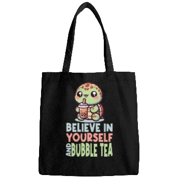 Discover Kawaii Turtle Bubble Tea Believe In Yourself Bags