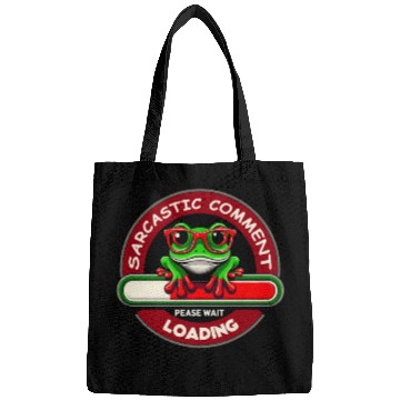 Discover Sarcastic comment loading frog with glasses Bags