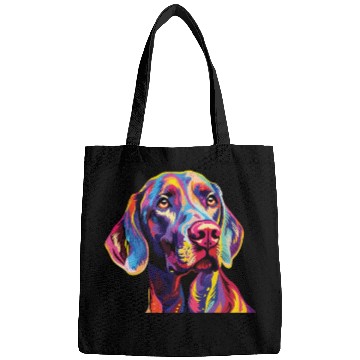 Discover Watercolor Colorful Weimaraner Bags