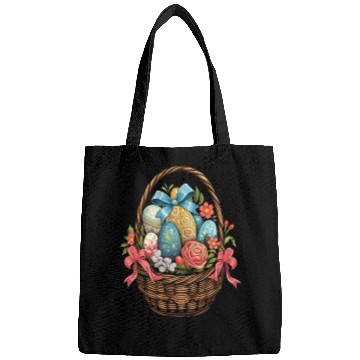 Discover Easter Day Easter Basket Colorful Eggs Flowers Bags