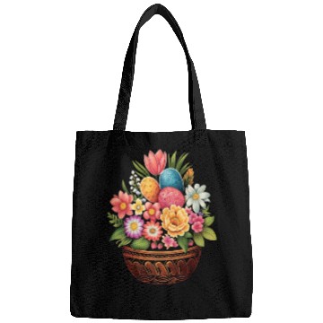 Discover Easter Day Easter Egg Basket Spring Flowers Bags