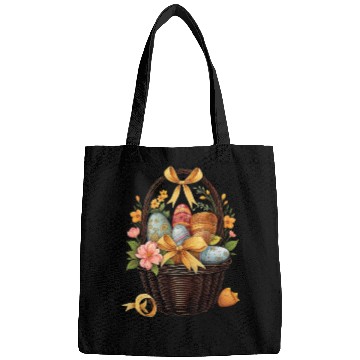 Discover Easter Day Easter Basket Colorful Eggs Flowers Bags