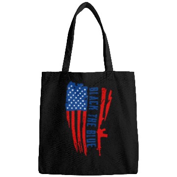 Discover Black the blue American Oilfield USA Flag Bags