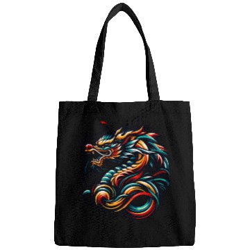 Discover Colorful Chinese Dragon Artwork and Tribal Design Bags