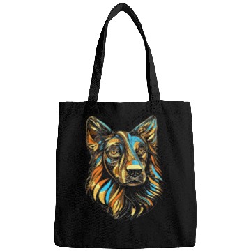 Discover German Shepherd Funny Dog Street Art Comic Pet Bags