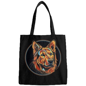 Discover German Shepherd Funny Dog Street Art Comic Pet Bags