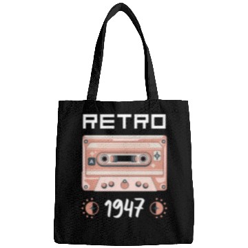Discover Retro Tape Music Nostalgia Vintage 1947 Bags