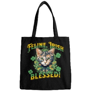Discover FELINE IRISH BLESSED Feline Kitty Design Bags