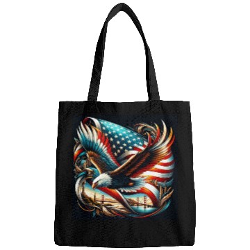 Discover Majestic Eagle & American Flag Bags Embrace
