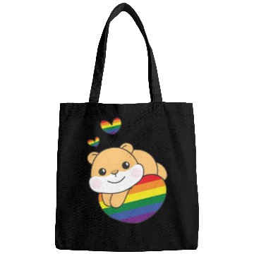 Discover Rainbow Flag Pride Lgbtq Cute Hamster Love Bags