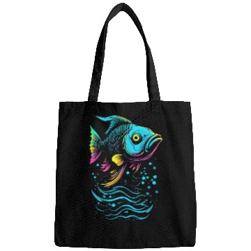 Discover Fish Vector Art Neon Glow Bags