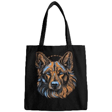 Discover German Shepherd Funny Dog Street Art Comic Pet Bags