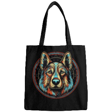 Discover German Shepherd Funny Dog Street Art Comic Pet Bags