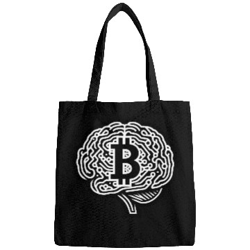 Discover Bitcoin symbol crypto coins brain mindset 3 Bags