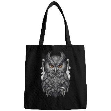 Discover mythic black and white mandala owl Bags