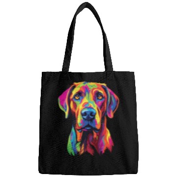 Discover Watercolor Colorful Rhodesian Ridgeback Bags