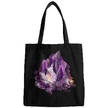 Discover bright purple amethyst crystal motif Bags