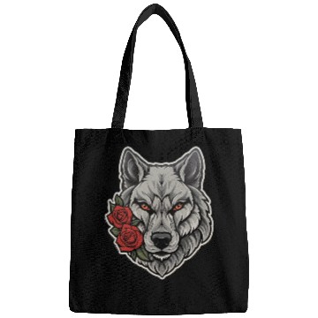 Discover Gothic Wolf Wildlife Illustration Bags