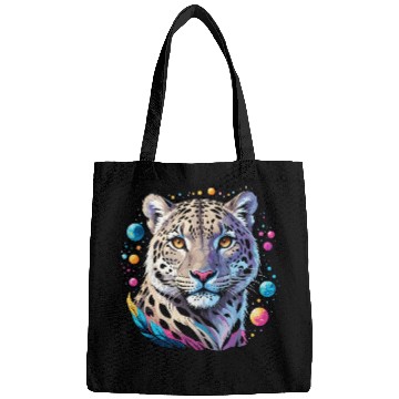 Discover Cosmic Leopard Portrait in Space Bags