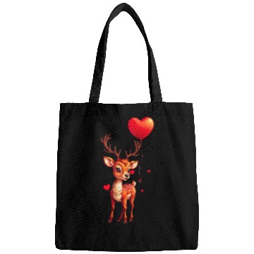 Discover Adorable deer with heart shaped balloon. Bags