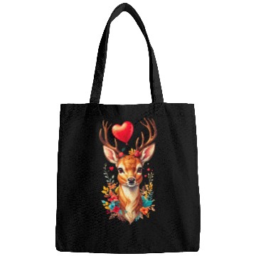 Discover Cute deer with heart shaped balloon. Bags