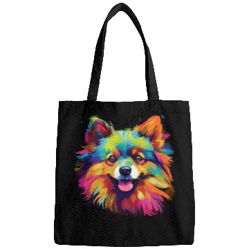 Discover Watercolor Colorful Pomeranian Bags