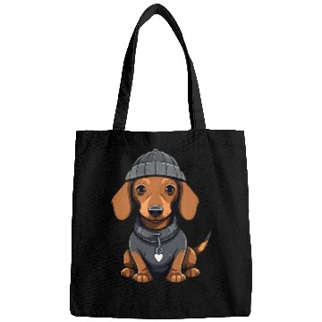 Discover Cute dachshund with hat and Bags
