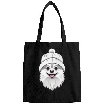 Discover Cute Pomeranian with hat Bags