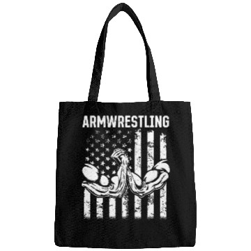 Discover Arm Wrestler Arm Wrestling Armwrestling US Flag Bags
