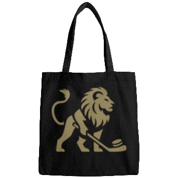 Discover Lion Hockey Player Silhouette Bags