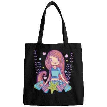 Discover Cute mermaid cartoon Bags