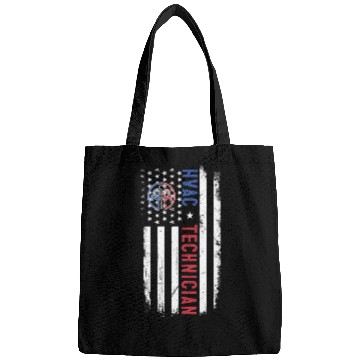 Discover HVAC Technician US American Flag HVAC Mechanic Eng Bags