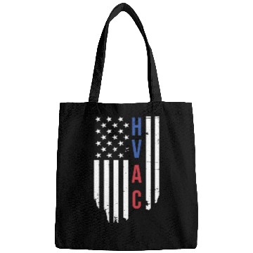 Discover HVAC Technician US American Flag HVAC Mechanic Bags