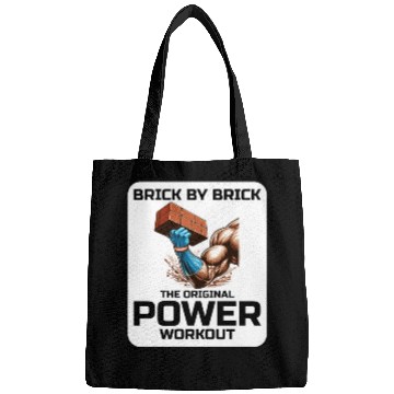 Discover Bricklayer Bricklaying Humor Power Workout Funny Bags