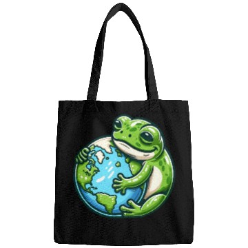 Discover Frog Embracing Earth: Earth Day Bags