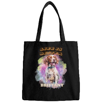 Discover Surrealism Starry Night Brittany Spaniel Dog Bags