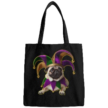 Discover Mardi Gras Pug with Jester Hat Bags