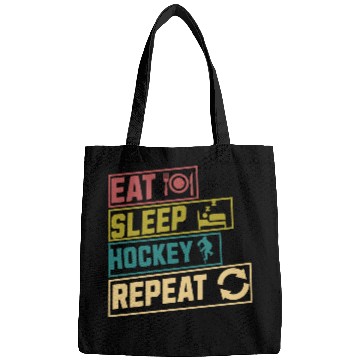Discover Eat sleep hockey repeat hobby Bags