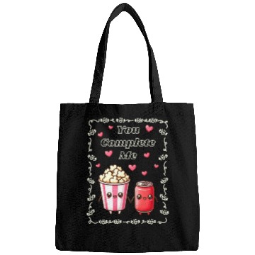 Discover You Complete Me a cute kawaii-style popcorn cola Bags