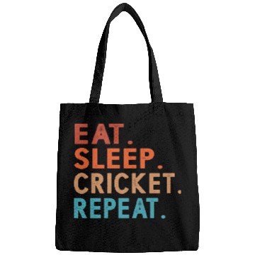 Discover Eat Sleep Cricket Repeat Funny Bags