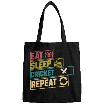 Discover Eat sleep cricket repeat hobby Bags