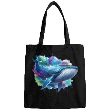 Discover Blue Whale Colourful background Bags