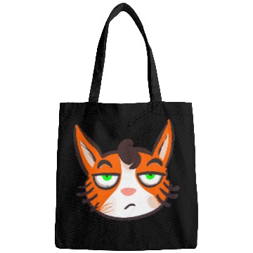 Discover Orange Grumpy Cat Green Eyes Bags