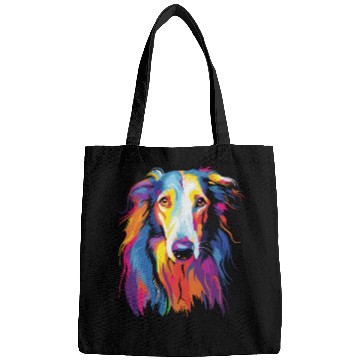 Discover Watercolor Colorful Russian Greyhound Bags