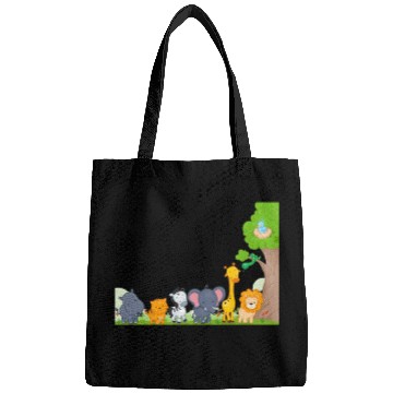 Discover Multi zoo animals lion giraf elephant Bags