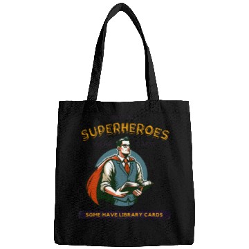 Discover Superhero Librarian - Library Card Bags