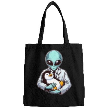 Discover Alien Embracing Penguin Bags
