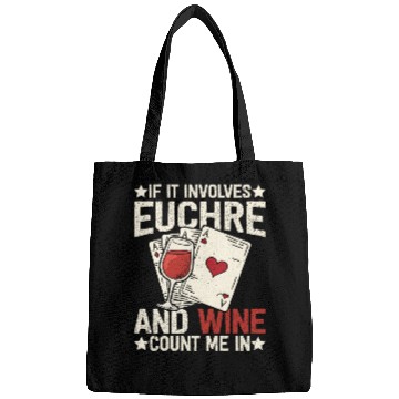 Discover Euchre card game wine funny euchre Bags
